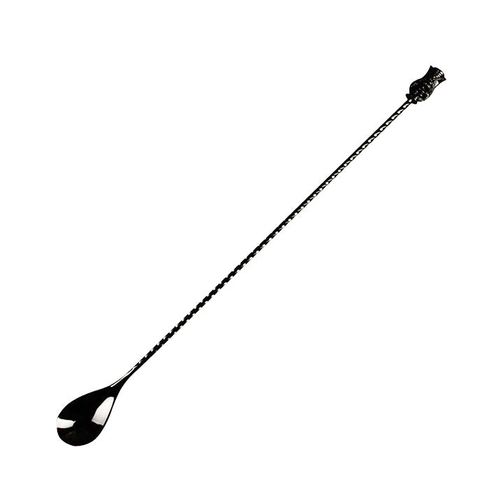barGEEK Black Chrome Tiki Barspoon for cocktail making