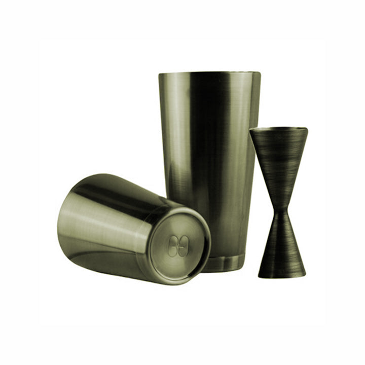 KIT026 barGEEK Gold Toby Tin and Maruchi Jigger cocktail shaker set