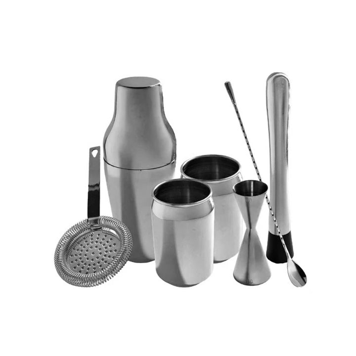 Can Tumbler 7pc Cocktail Kit Stainless Steel