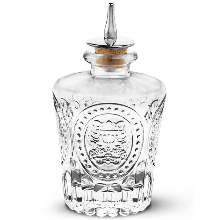 BarGEEK 130ml Glass Donatello Bitters Bottle with intricate design for cocktail making