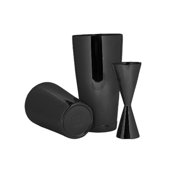 Cocktail Kit Toby Tin & Maruchi Jigger Black Chrome