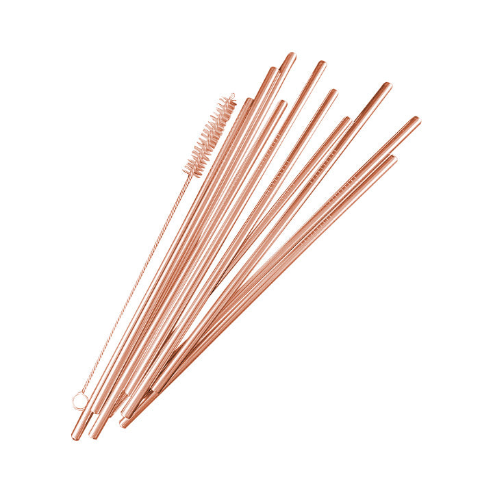 Metal Straws Stainless Steel Pack of 10 Copper