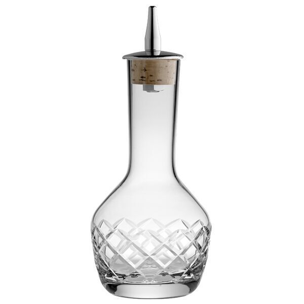 Bitters Bottle 90ml Classic Diamond Cut with Stainless Steel Dasher