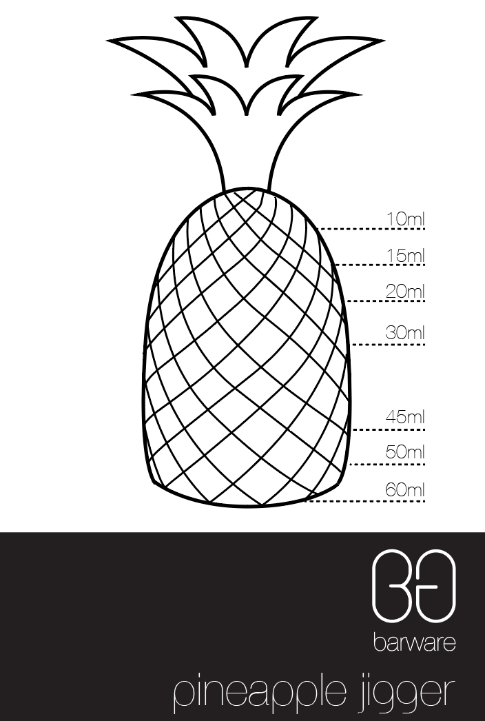 Pineapple Jigger 60ml Copper